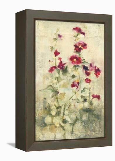 Hollyhocks Panel I-Cheri Blum-Framed Stretched Canvas