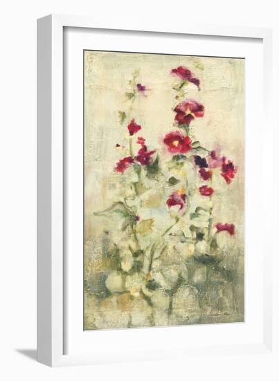 Hollyhocks Panel I-Cheri Blum-Framed Art Print