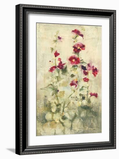 Hollyhocks Panel I-Cheri Blum-Framed Art Print