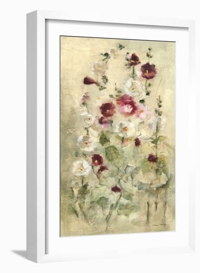 Hollyhocks Panel II-Cheri Blum-Framed Art Print