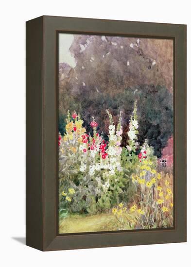 Hollyhocks-Helen Allingham-Framed Premier Image Canvas