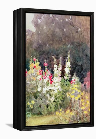 Hollyhocks-Helen Allingham-Framed Premier Image Canvas