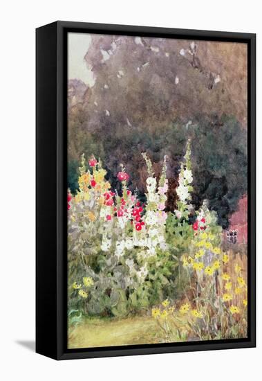 Hollyhocks-Helen Allingham-Framed Premier Image Canvas