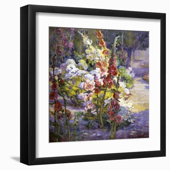 Hollyhocks-Marry Herrick Ross-Framed Art Print