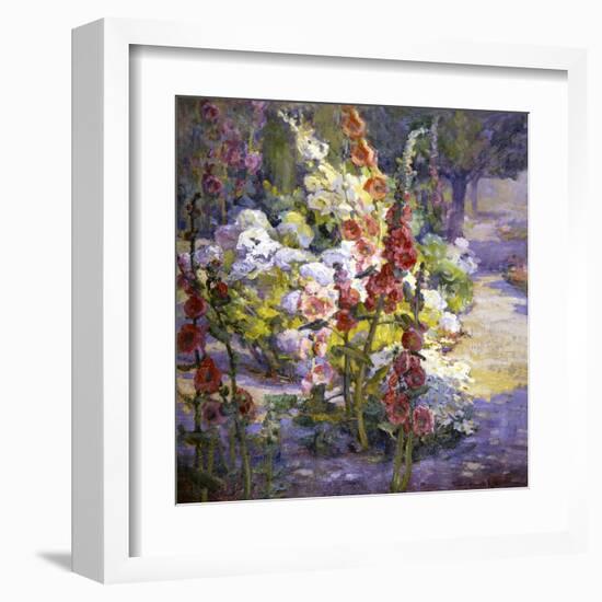 Hollyhocks-Marry Herrick Ross-Framed Art Print