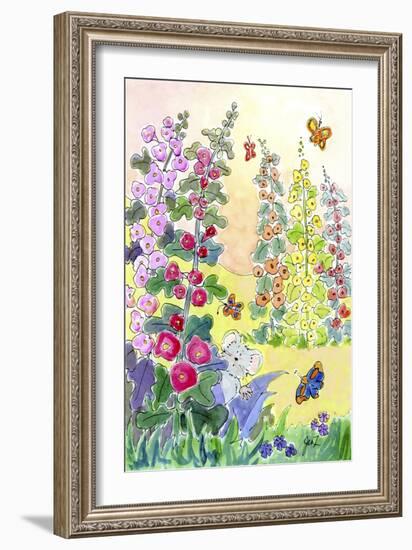 Hollyhocks-Jennifer Zsolt-Framed Giclee Print