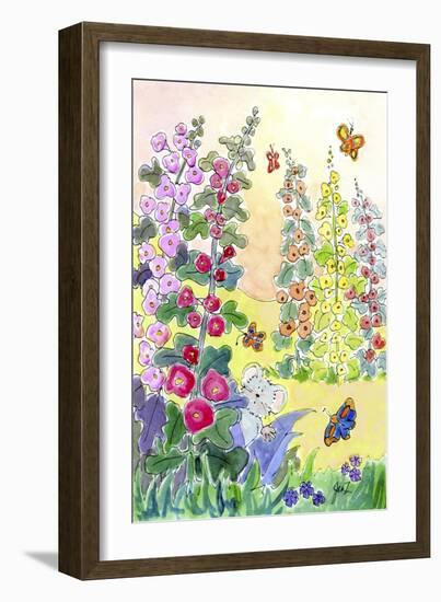 Hollyhocks-Jennifer Zsolt-Framed Giclee Print