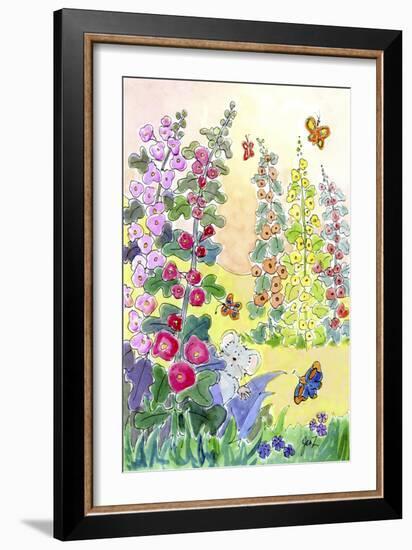 Hollyhocks-Jennifer Zsolt-Framed Giclee Print