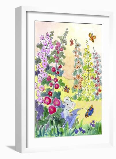 Hollyhocks-Jennifer Zsolt-Framed Giclee Print