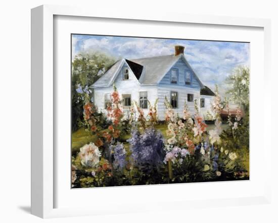 Hollyhocks-Kevin Dodds-Framed Giclee Print