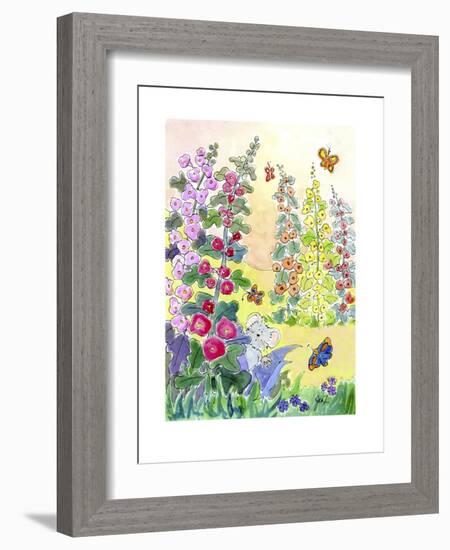 Hollyhocks-Jennifer Zsolt-Framed Giclee Print