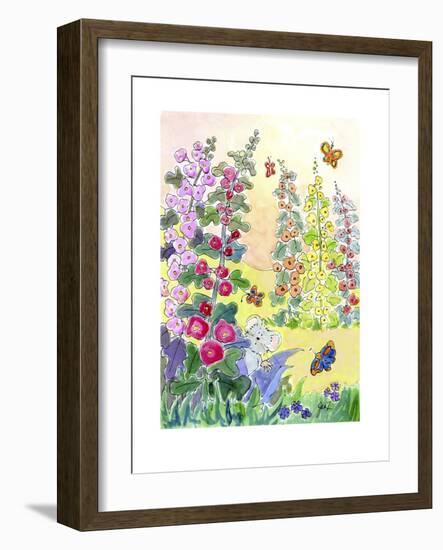 Hollyhocks-Jennifer Zsolt-Framed Giclee Print