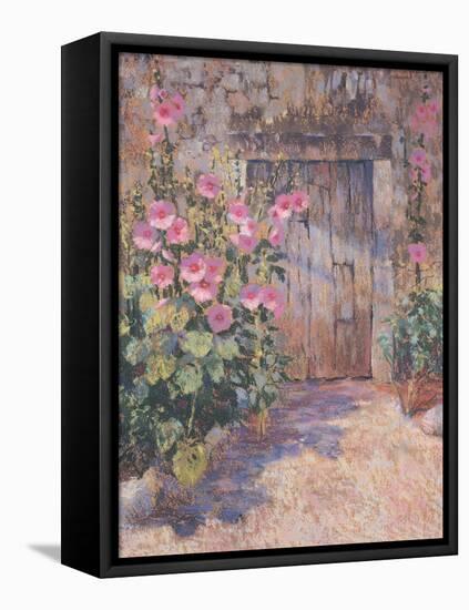 Hollyhocks-unknown Simmonds-Framed Stretched Canvas