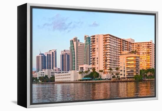 Hollywood Beach Florida at Sunset-Fotomak-Framed Premier Image Canvas