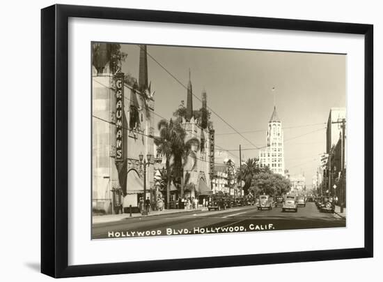 Hollywood Boulevard, Hollywood, California-null-Framed Premium Giclee Print