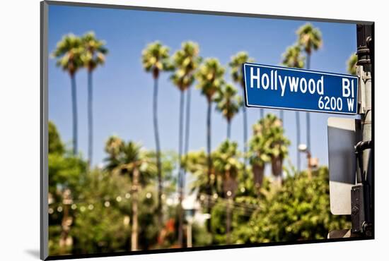 Hollywood Boulevard Sign-null-Mounted Art Print