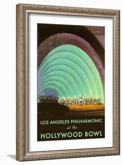 Hollywood Bowl Poster, Los Angeles, California-null-Framed Art Print