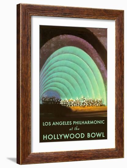 Hollywood Bowl Poster, Los Angeles, California-null-Framed Art Print