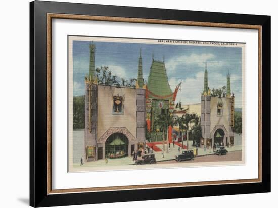 Hollywood, CA - View of Grauman's Chinese Theatre-Lantern Press-Framed Art Print
