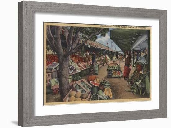 Hollywood, CA - View of Original Farmer's Market-Lantern Press-Framed Art Print