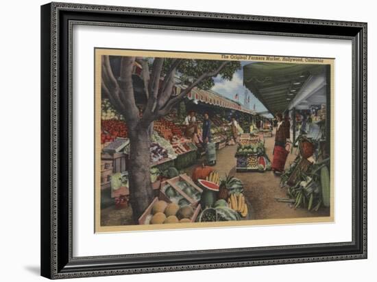 Hollywood, CA - View of Original Farmer's Market-Lantern Press-Framed Art Print