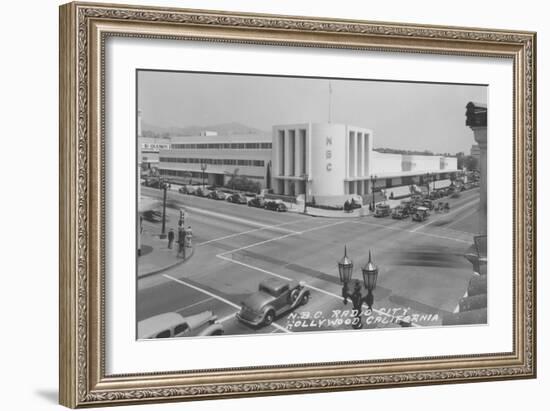 Hollywood, CA View of Radio City and NBC Studios Photograph - Hollywood, CA-Lantern Press-Framed Art Print