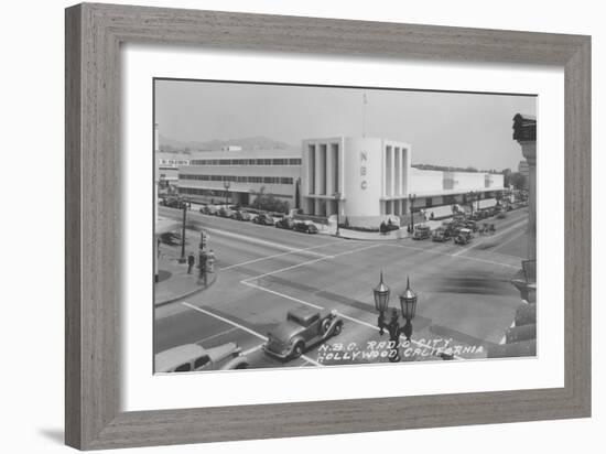 Hollywood, CA View of Radio City and NBC Studios Photograph - Hollywood, CA-Lantern Press-Framed Art Print