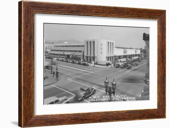 Hollywood, CA View of Radio City and NBC Studios Photograph - Hollywood, CA-Lantern Press-Framed Art Print