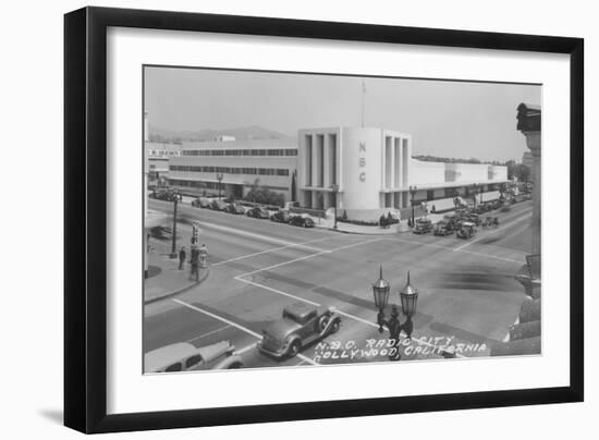 Hollywood, CA View of Radio City and NBC Studios Photograph - Hollywood, CA-Lantern Press-Framed Art Print