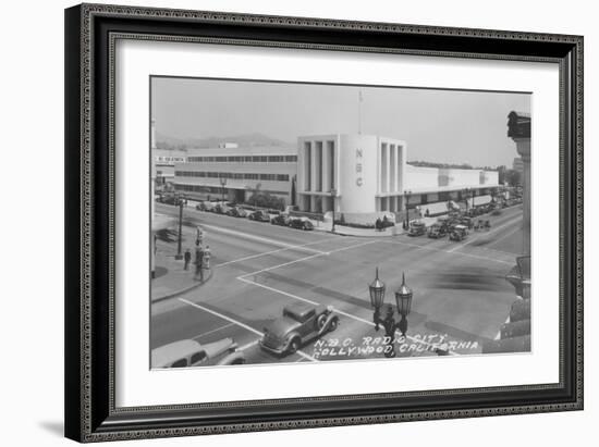 Hollywood, CA View of Radio City and NBC Studios Photograph - Hollywood, CA-Lantern Press-Framed Art Print