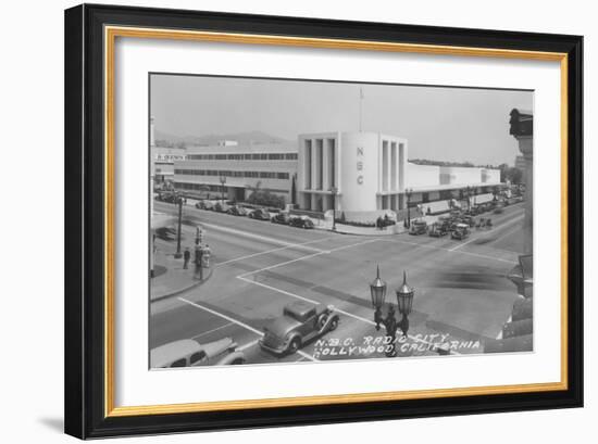 Hollywood, CA View of Radio City and NBC Studios Photograph - Hollywood, CA-Lantern Press-Framed Art Print