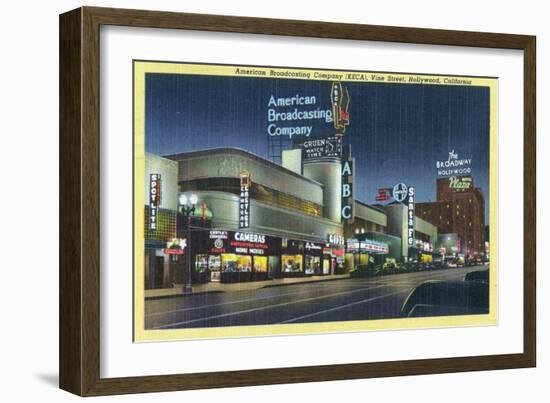 Hollywood, California - ABC Building on Vine Street-Lantern Press-Framed Art Print