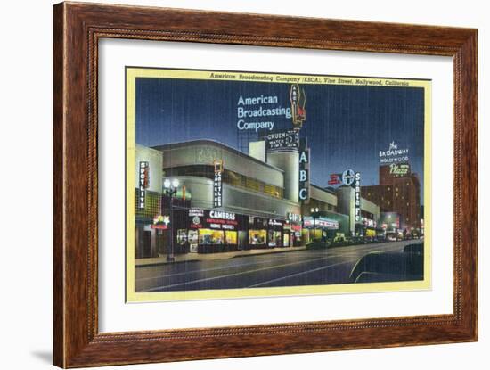 Hollywood, California - ABC Building on Vine Street-Lantern Press-Framed Art Print