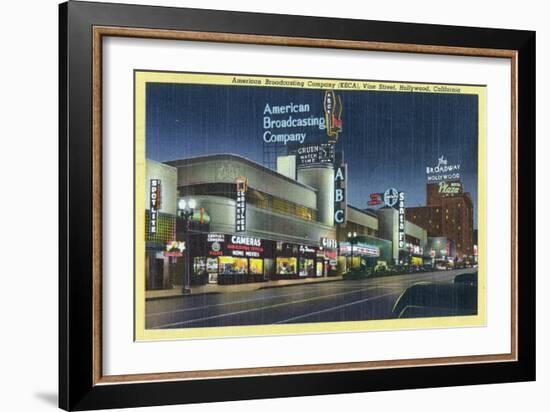 Hollywood, California - ABC Building on Vine Street-Lantern Press-Framed Art Print