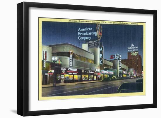 Hollywood, California - ABC Building on Vine Street-Lantern Press-Framed Art Print