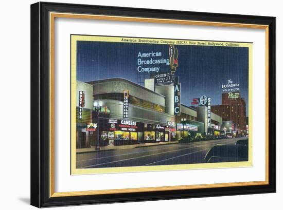 Hollywood, California - ABC Building on Vine Street-Lantern Press-Framed Art Print