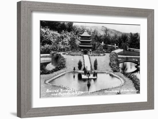 Hollywood, California - Bernheimer Residence, Sacred Bridge and Pogoda of Nara Photo-Lantern Press-Framed Art Print