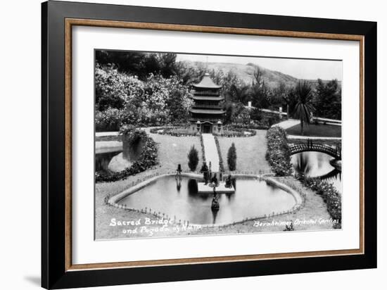 Hollywood, California - Bernheimer Residence, Sacred Bridge and Pogoda of Nara Photo-Lantern Press-Framed Art Print