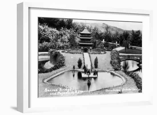 Hollywood, California - Bernheimer Residence, Sacred Bridge and Pogoda of Nara Photo-Lantern Press-Framed Art Print