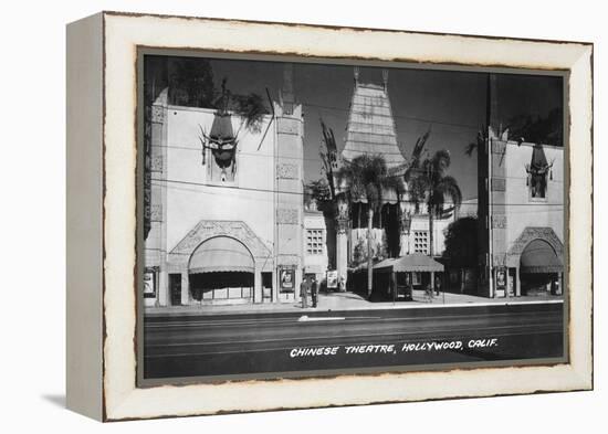 Hollywood, California Chinese Theatre View Photograph - Hollywood, CA-Lantern Press-Framed Stretched Canvas