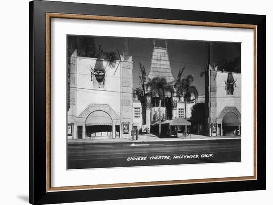 Hollywood, California Chinese Theatre View Photograph - Hollywood, CA-Lantern Press-Framed Art Print