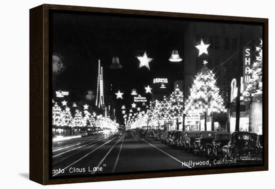 Hollywood, California - Santa Claus Lane Parade on Hollywood Blvd-Lantern Press-Framed Stretched Canvas