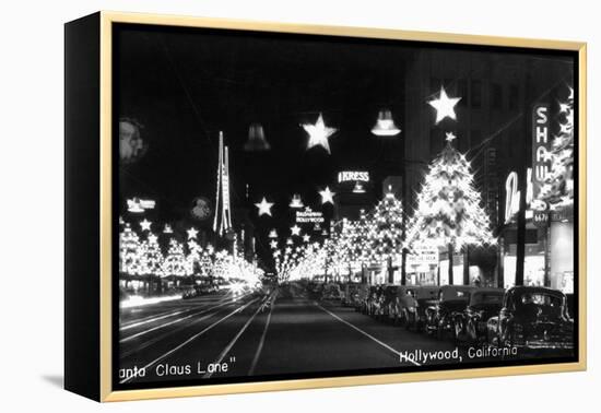 Hollywood, California - Santa Claus Lane Parade on Hollywood Blvd-Lantern Press-Framed Stretched Canvas