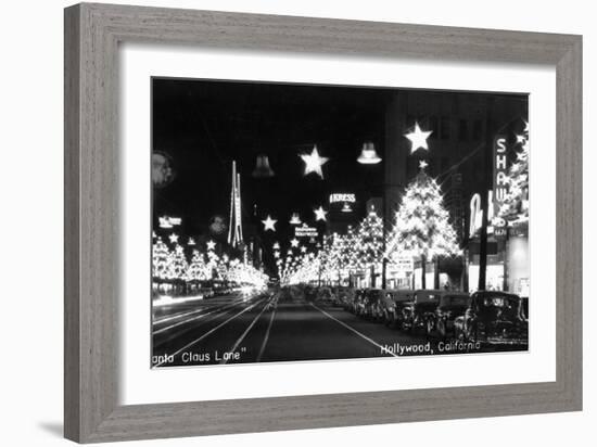 Hollywood, California - Santa Claus Lane Parade on Hollywood Blvd-Lantern Press-Framed Art Print