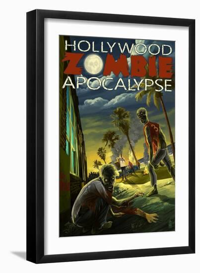 Hollywood, Florida - Zombie Apocalypse-Lantern Press-Framed Art Print