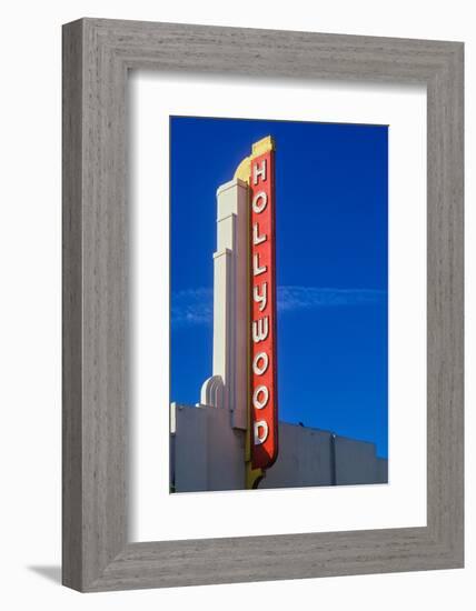 "Hollywood" sign at the Hollywood Theater in Los Angeles, California-null-Framed Photographic Print