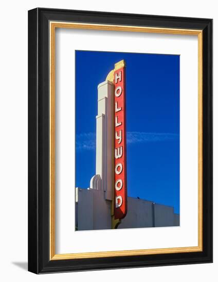 "Hollywood" sign at the Hollywood Theater in Los Angeles, California-null-Framed Photographic Print