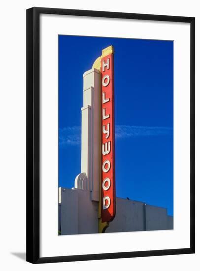 "Hollywood" sign at the Hollywood Theater in Los Angeles, California-null-Framed Photographic Print