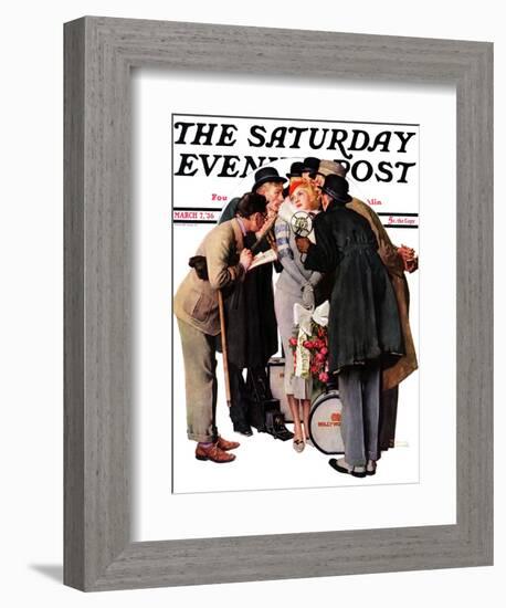 "Hollywood Starlet" Saturday Evening Post Cover, March 7,1936-Norman Rockwell-Framed Giclee Print