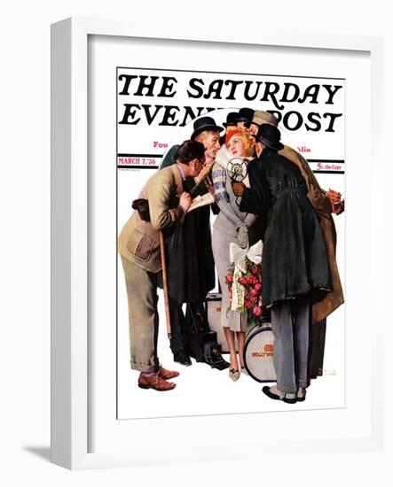 "Hollywood Starlet" Saturday Evening Post Cover, March 7,1936-Norman Rockwell-Framed Giclee Print